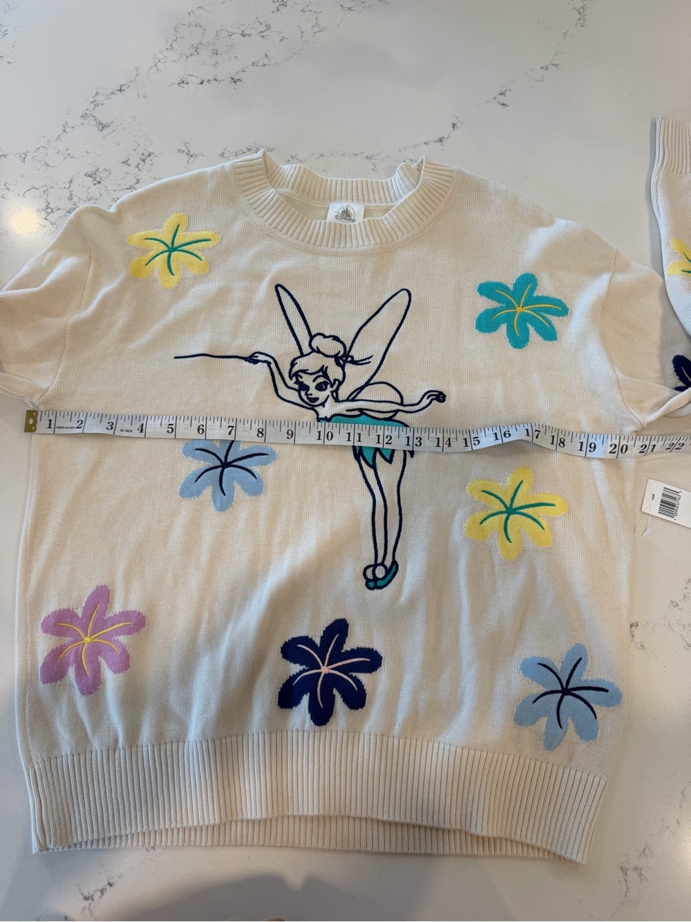 **NWT** Disney Cream Tinkerbell Floral Crewneck Sweater - Picture 11 of 11